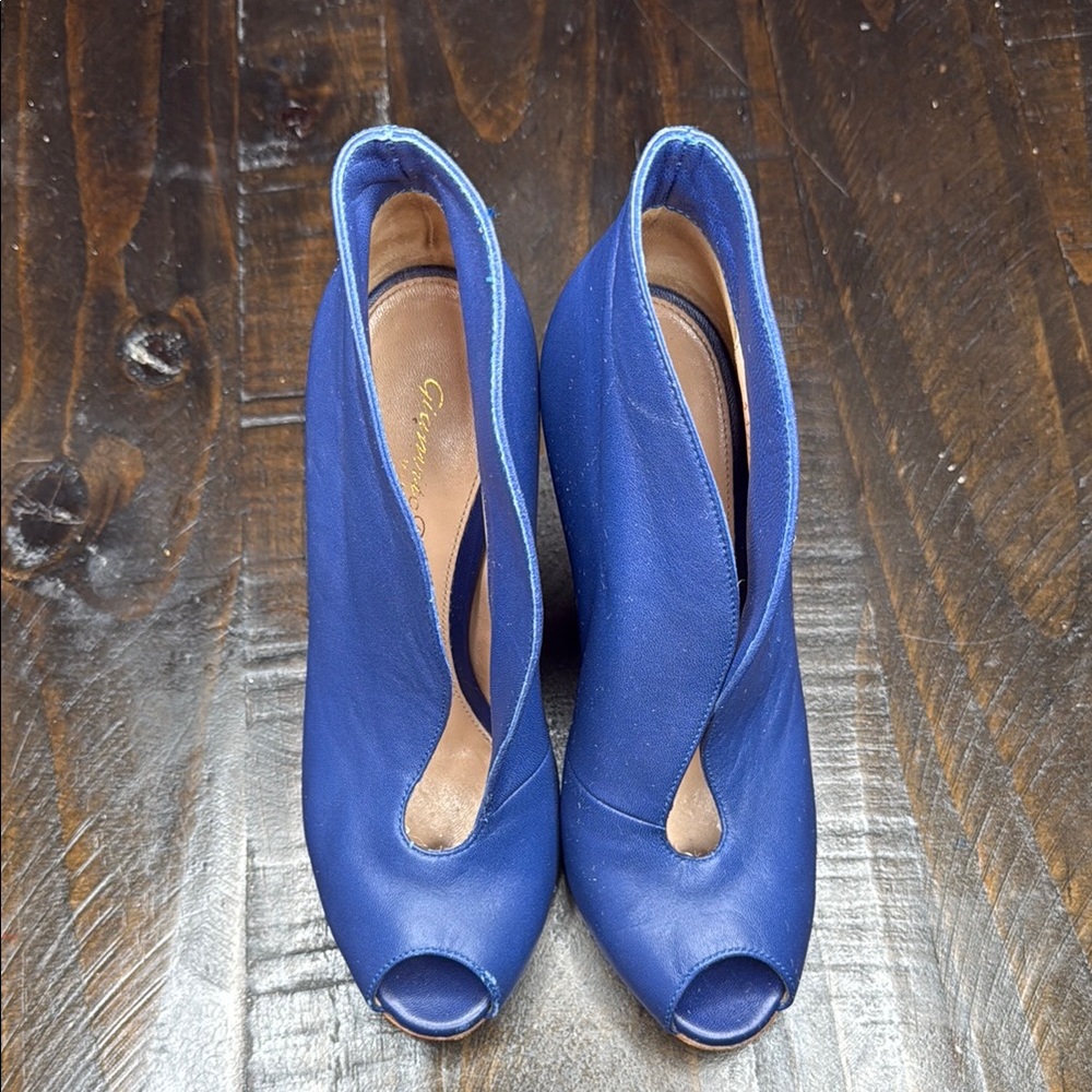 Gianvito Rossi Blue Suede Heels